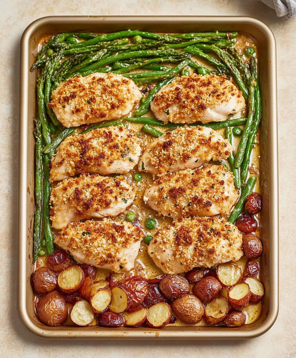 Parmesan Crusted Chicken Sheet Pan Dinner Recipe