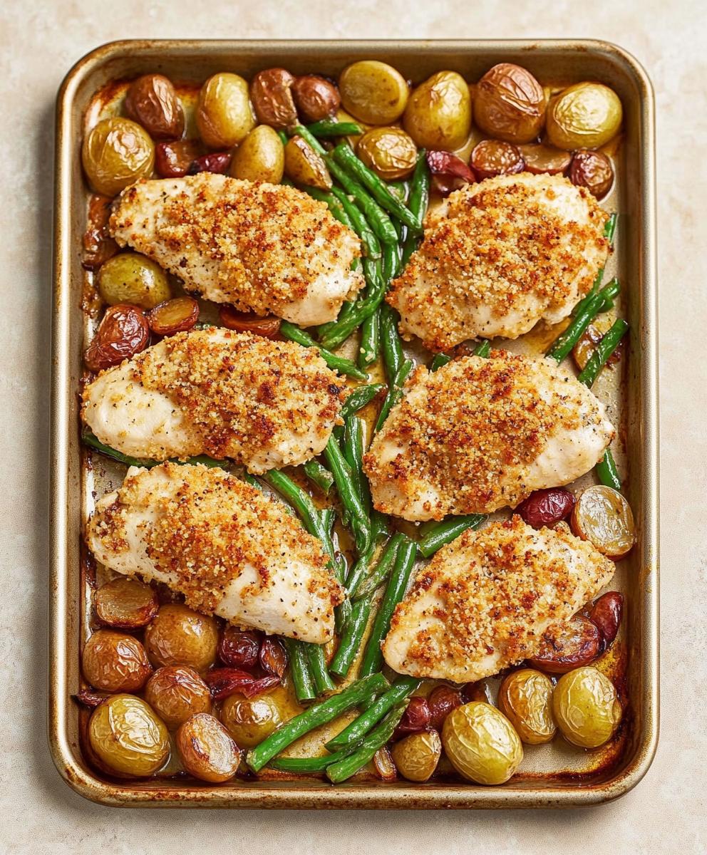 Parmesan Crusted Chicken Sheet Pan Dinner Recipe