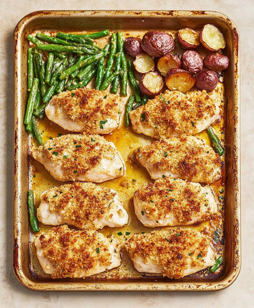 Parmesan Crusted Chicken Sheet Pan Dinner Recipe