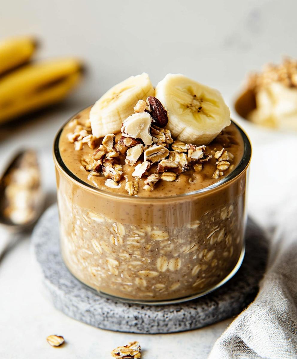 Peanut Butter Banana Overnight Oats Recipe
