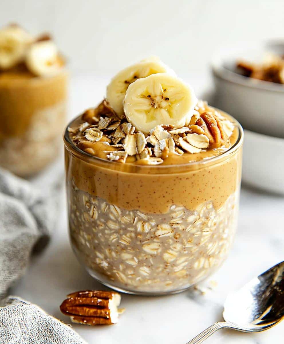 Peanut Butter Banana Overnight Oats Recipe
