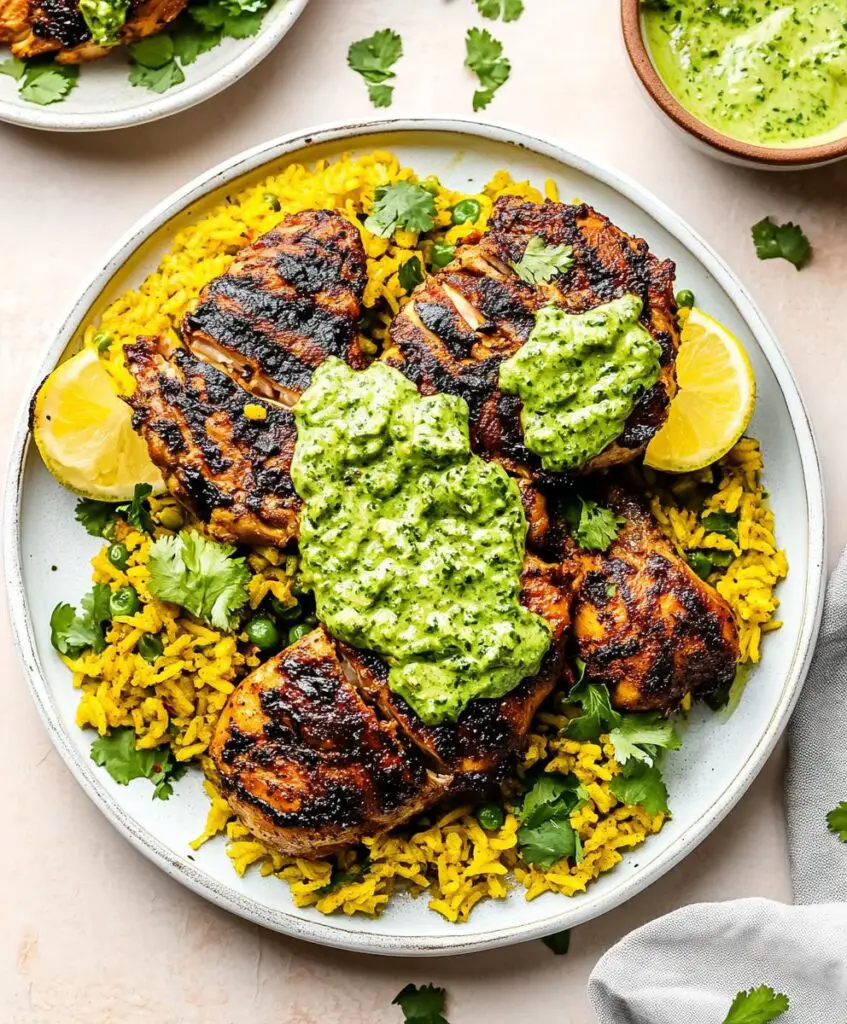 Peruvian Chicken And Rice With Green Sauce Recipe