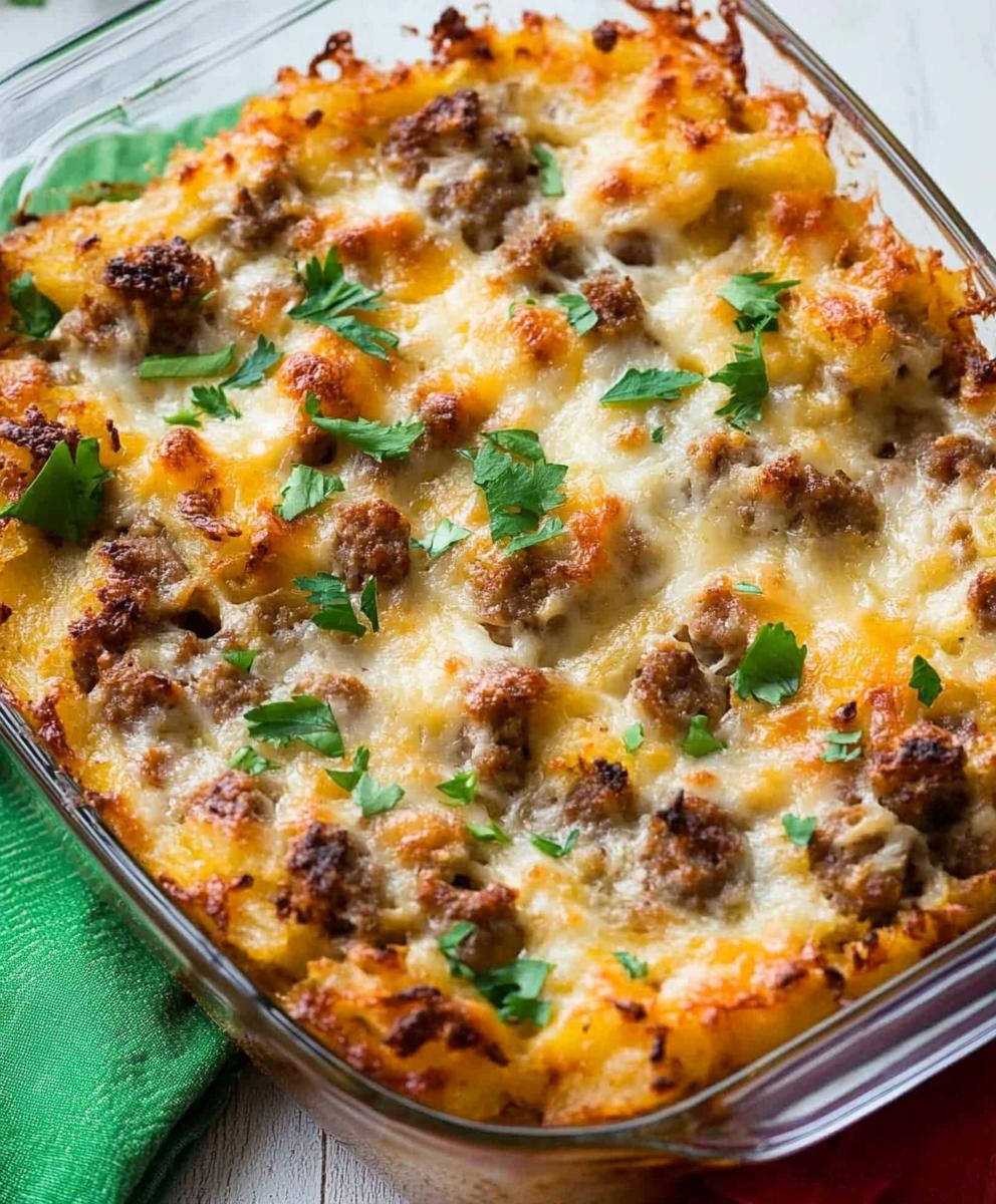 Sausage Hash Brown Breakfast Casserole Recipe