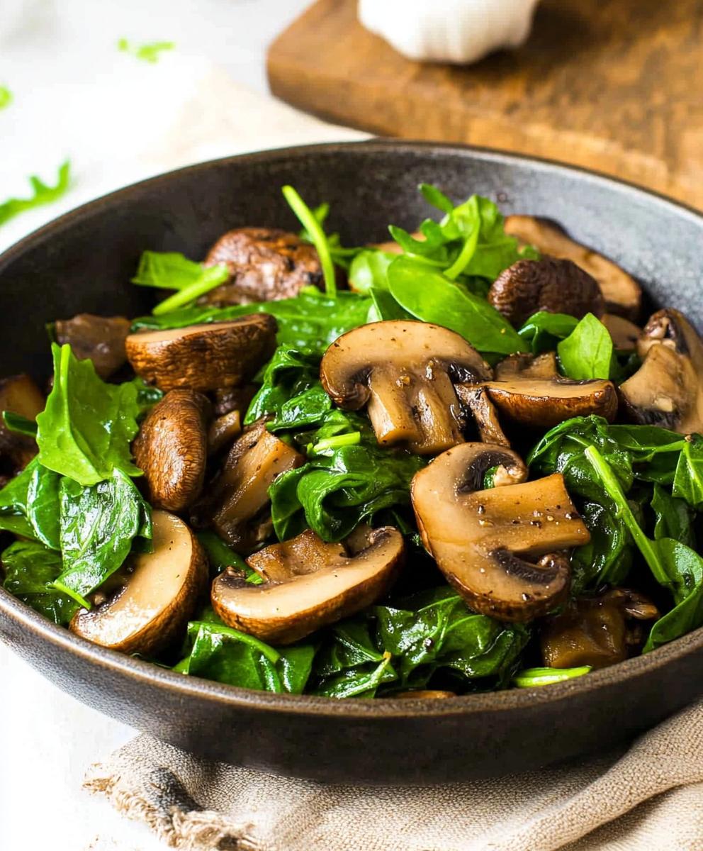Sautéed Mushrooms With Spinach Recipe