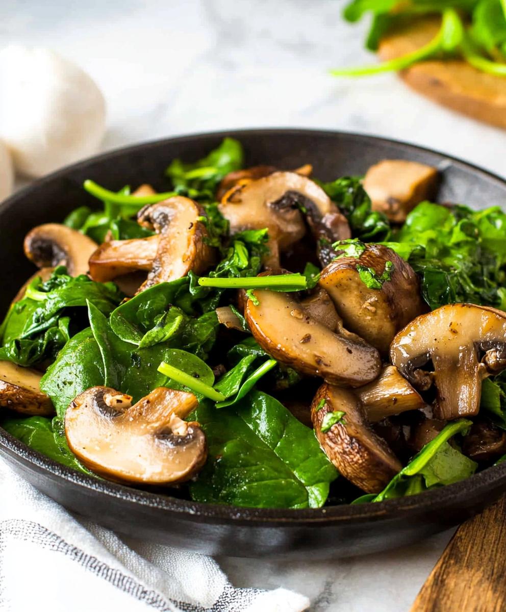 Sautéed Mushrooms With Spinach Recipe
