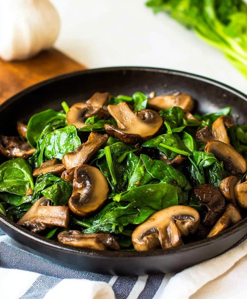 Sautéed Mushrooms With Spinach Recipe