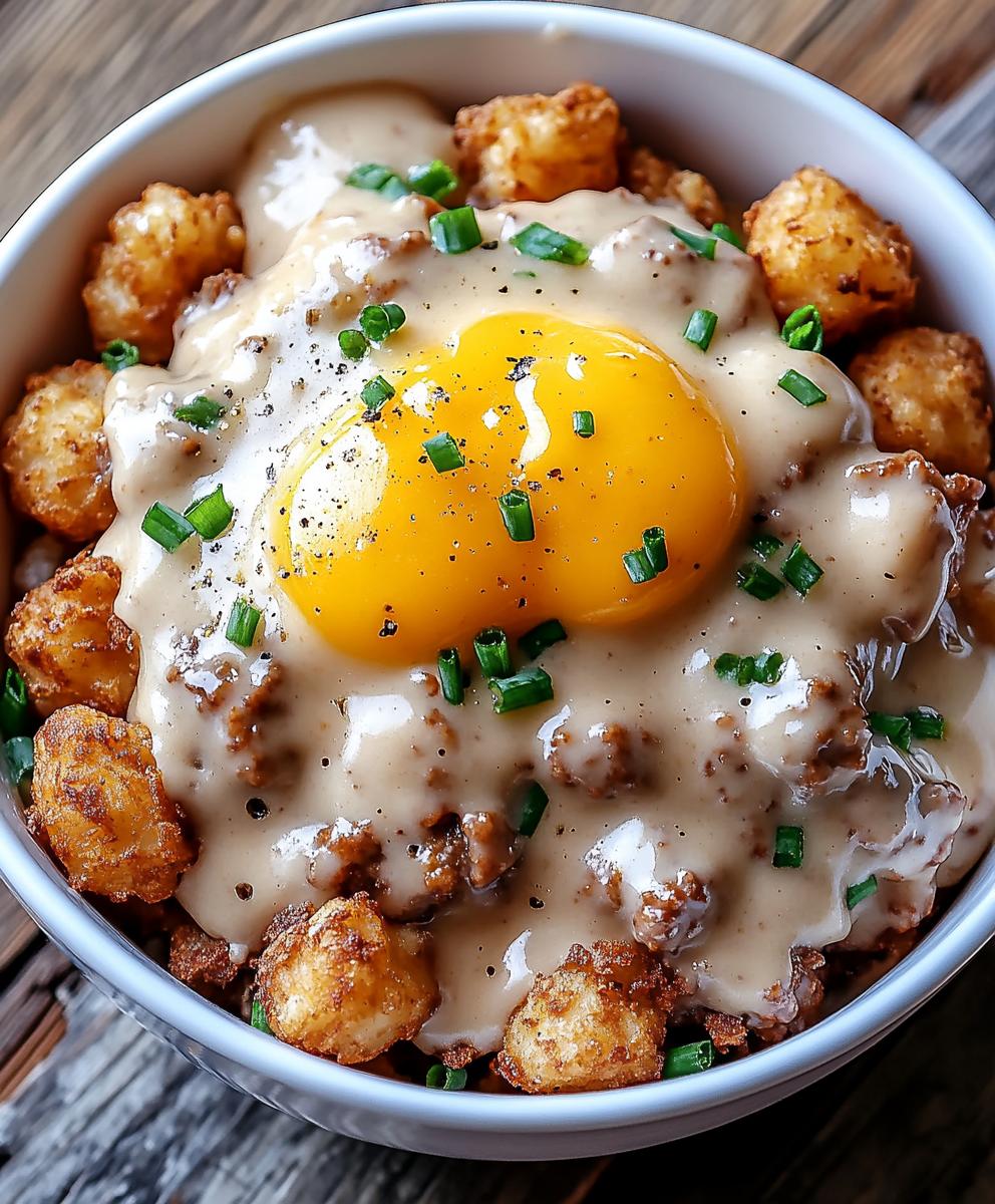 Tater Tot Breakfast Bowl With Sausage Gravy Recipe