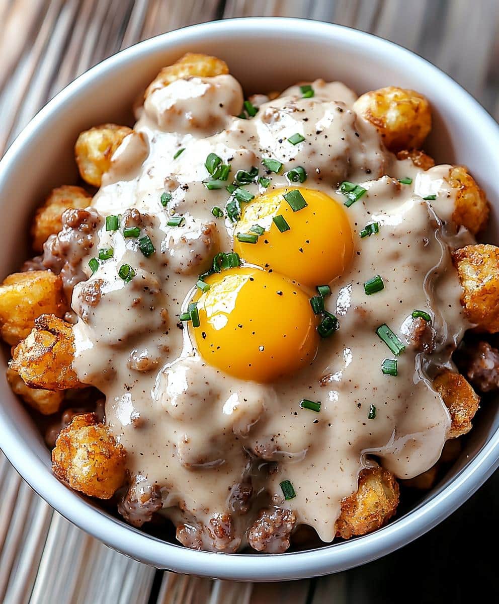 Tater Tot Breakfast Bowl With Sausage Gravy Recipe