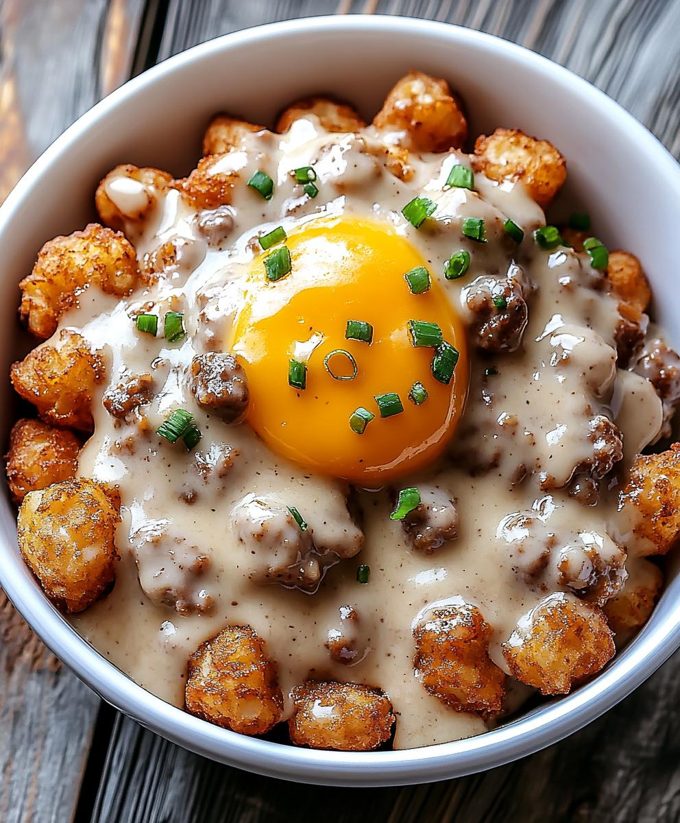 Tater Tot Breakfast Bowl With Sausage Gravy Recipe