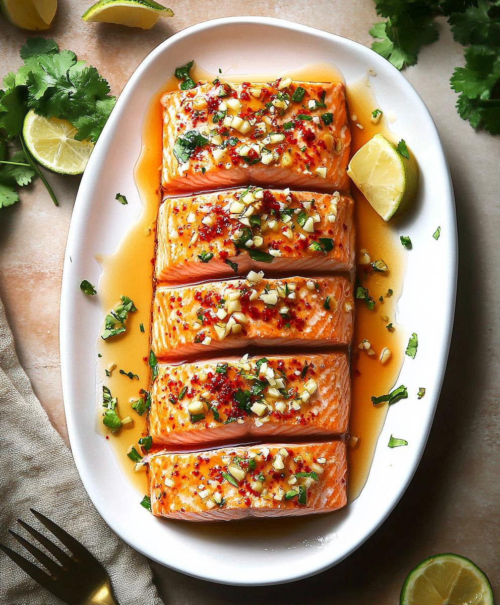 Baked Salmon With Garlic Butter And Honey Glaze Recipe