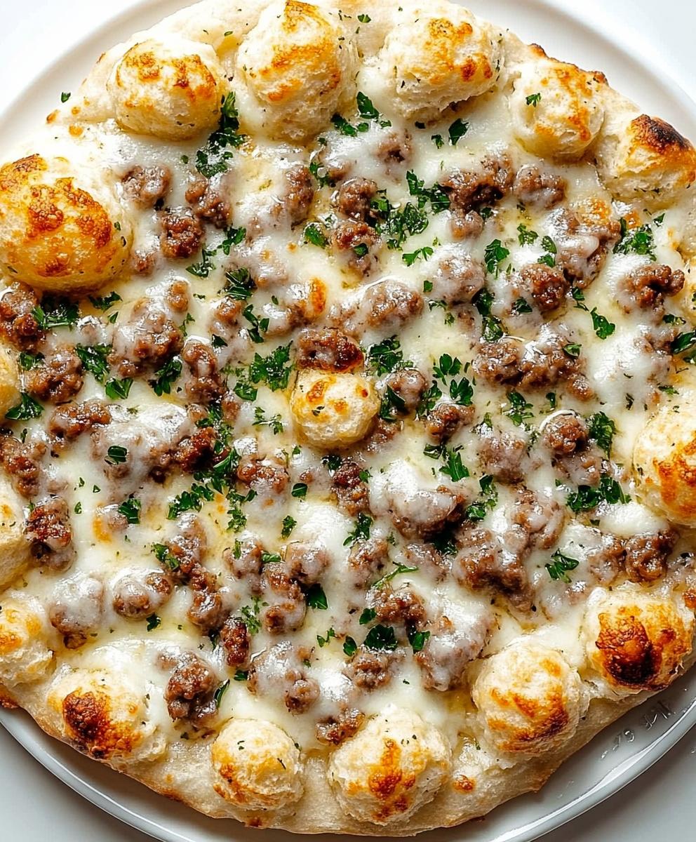 Biscuits And Sausage Gravy Breakfast Pizza Recipe