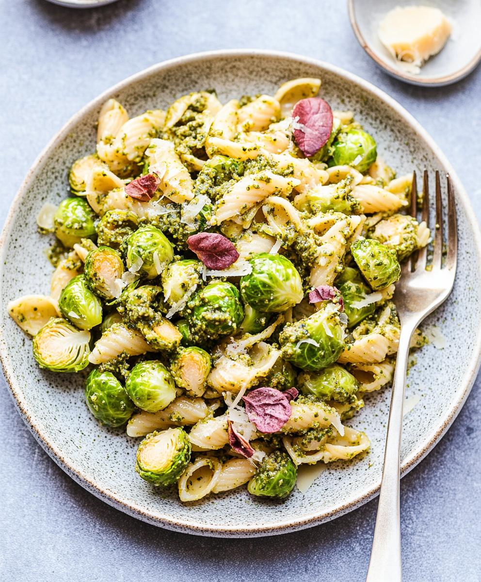 Brussels Sprouts And Pesto Pasta Recipe