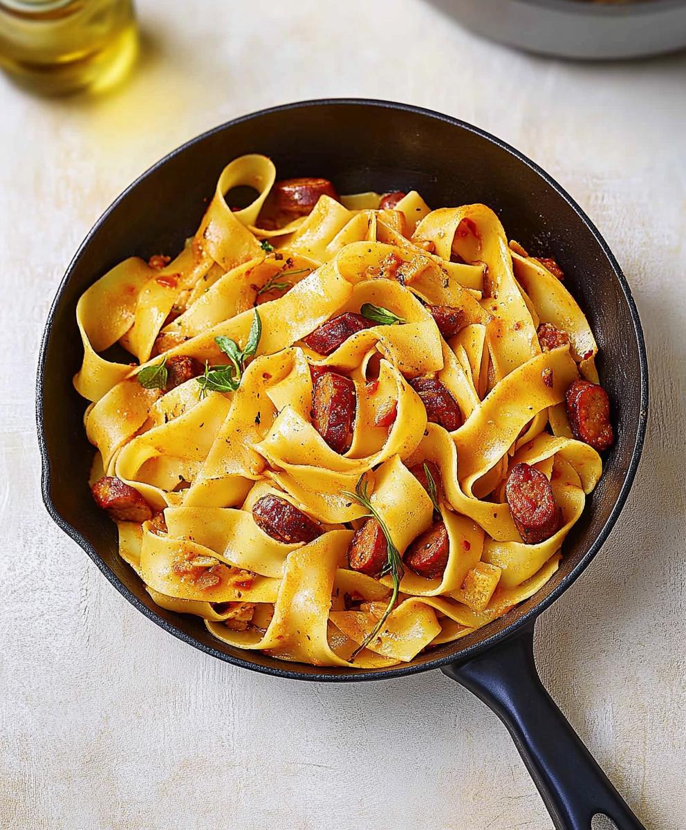 Creamy Calabrian Chili Pappardelle With Sausage & Fennel Recipe