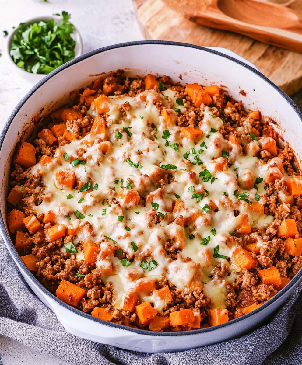 Ground Turkey Sweet Potato Bake Recipe