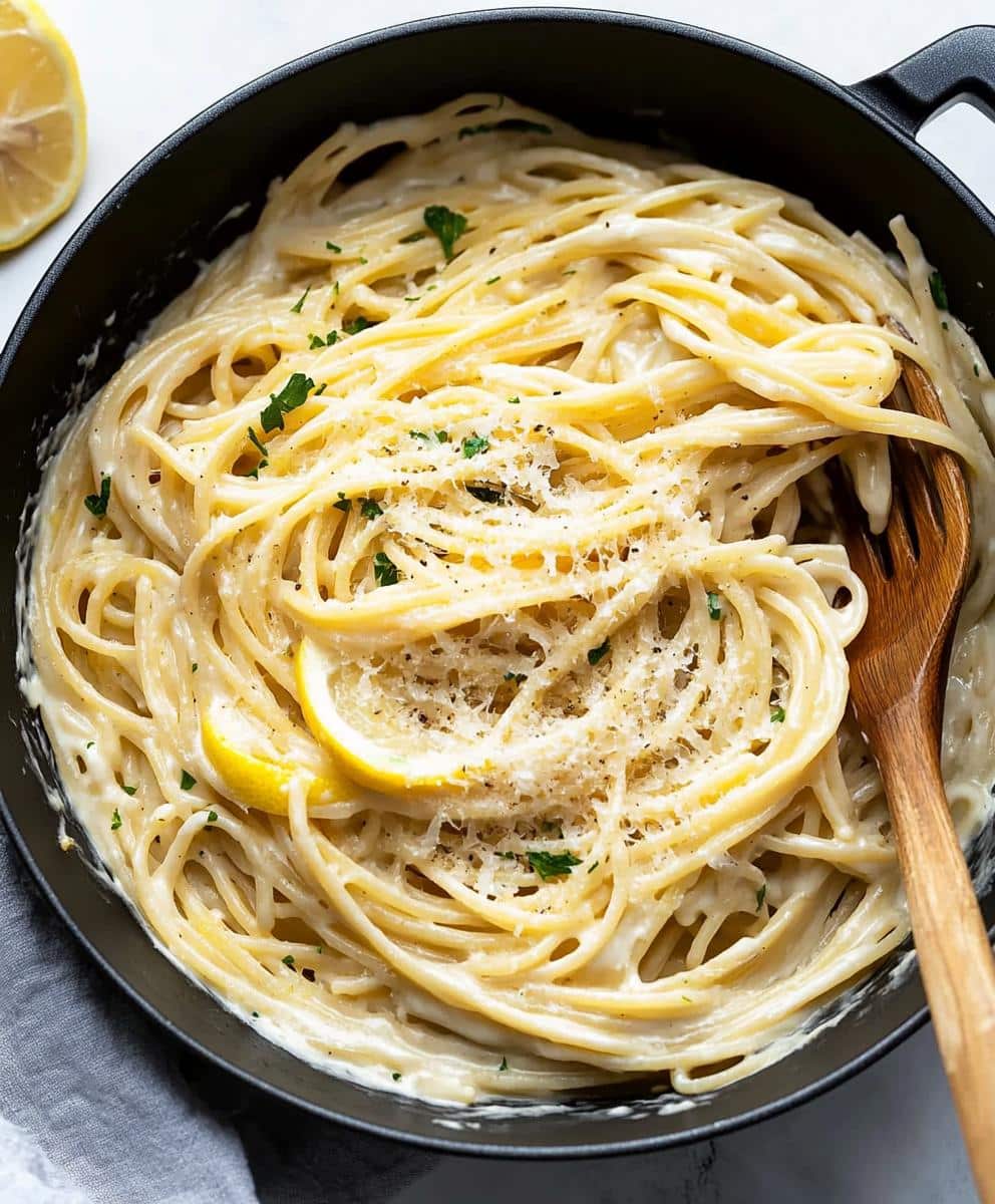 One Pot Lemon Garlic Parmesan Pasta Recipe