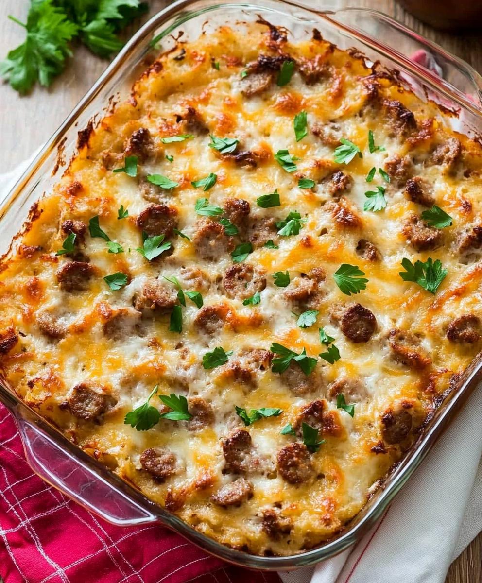Sausage Hash Brown Breakfast Casserole Recipe