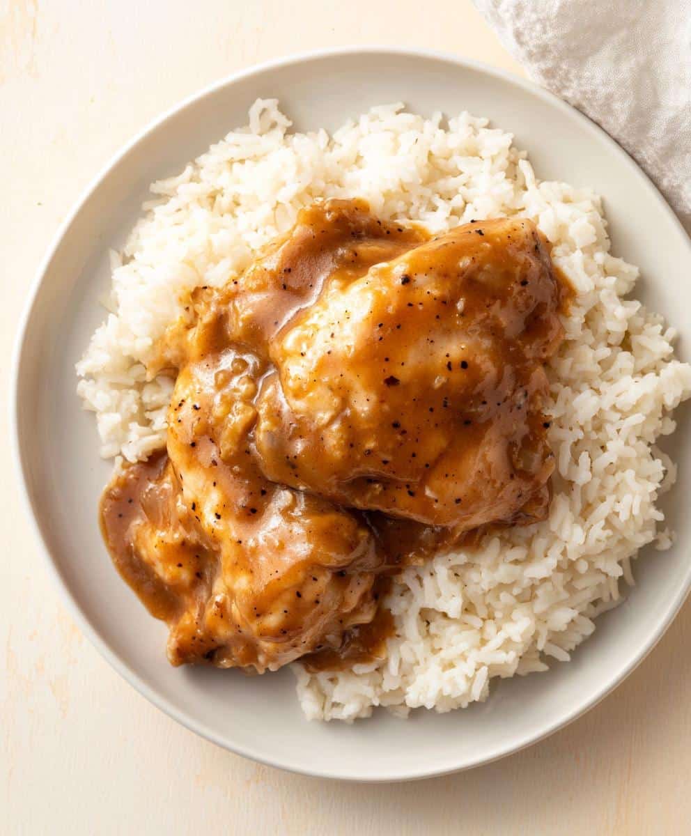 Smothered Chicken With Rice Recipe