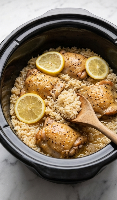 Slow Cooker Lemon Pepper Chicken With Rice Recipe